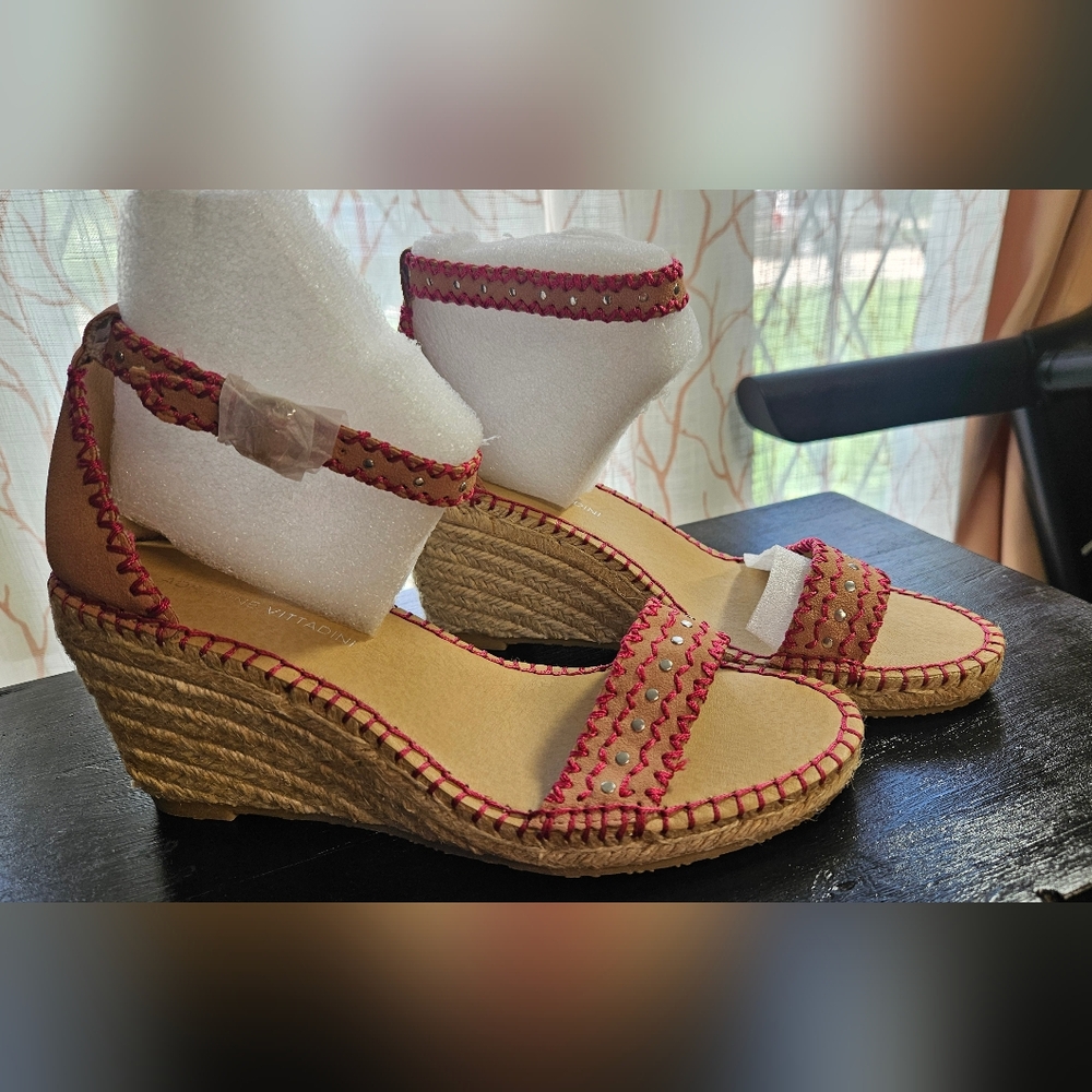 8 M Dusty Pink Charming Espadrille Wedges - Picture 5 of 10